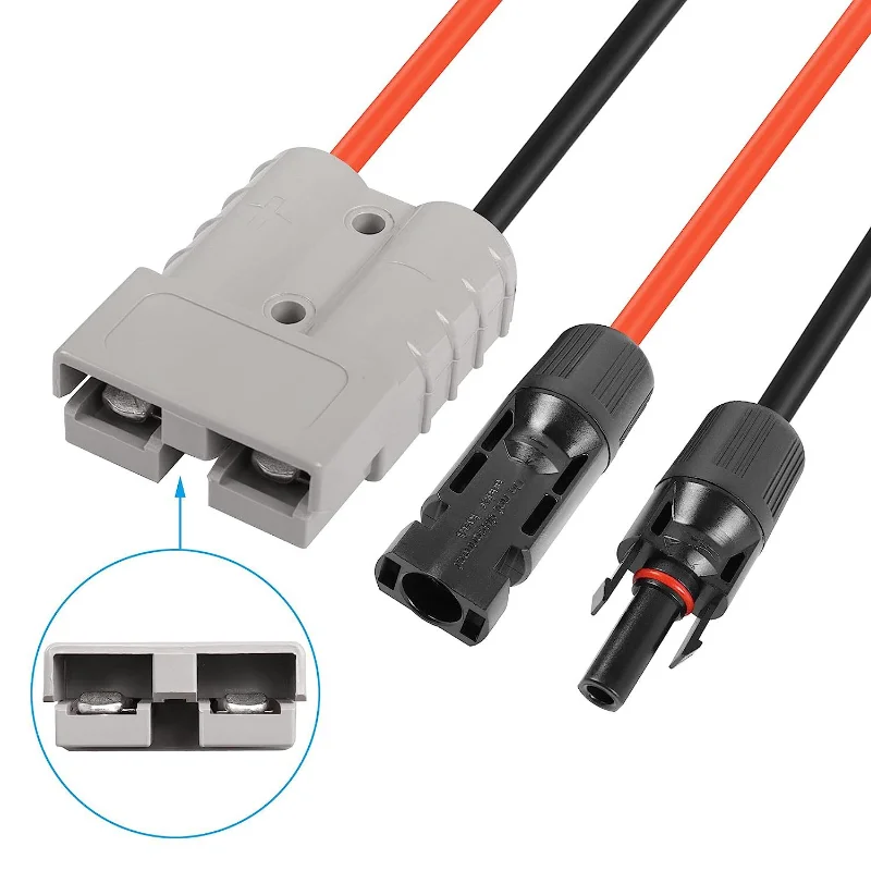 1 PCS For Anderson Plug To Solar PV Panel Cable Wiring Adapter Connector 35cm Waterproof Panel Wire Cable Connectors Power Cord