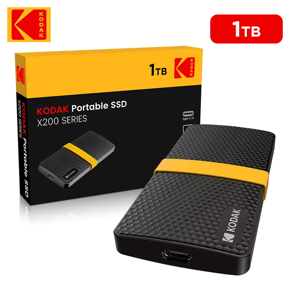 Kodak 128G-1TB typec USB3.1 mobile hard drive X200 with a read speed of up to 500MB/s solid state