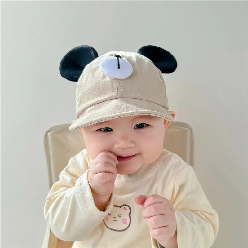 Cute Bear Ear Baby Hat Kids Boy Girl Soft Cotton Peaked Bonnet Caps Children Cartoon Casual Sun Visor Hats