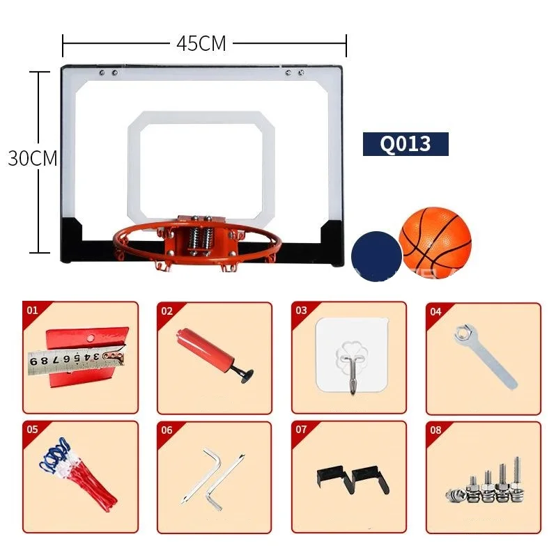 لوحة خلفية كرة سلة داخلية صغيرة مخصصة مع شبكة وطوق للأطفال
