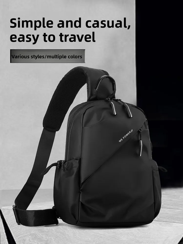 Faionable Borsa a tracolla da uomo di grande capacità Borsa da petto in tessuto di bue impermeabile Casual Sle Single oulder Bapa