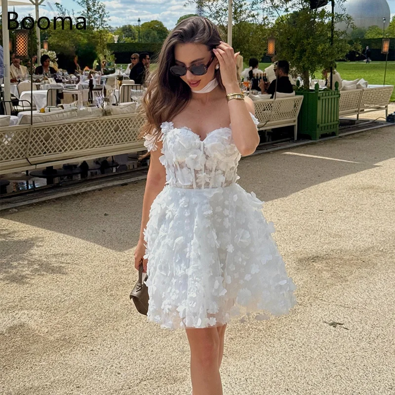 

Booma A-Line Elegant Flowers Wedding DressesMini Lace Appliques One-The Shoulder Sleeveless Brides Gown Custom Made 2025