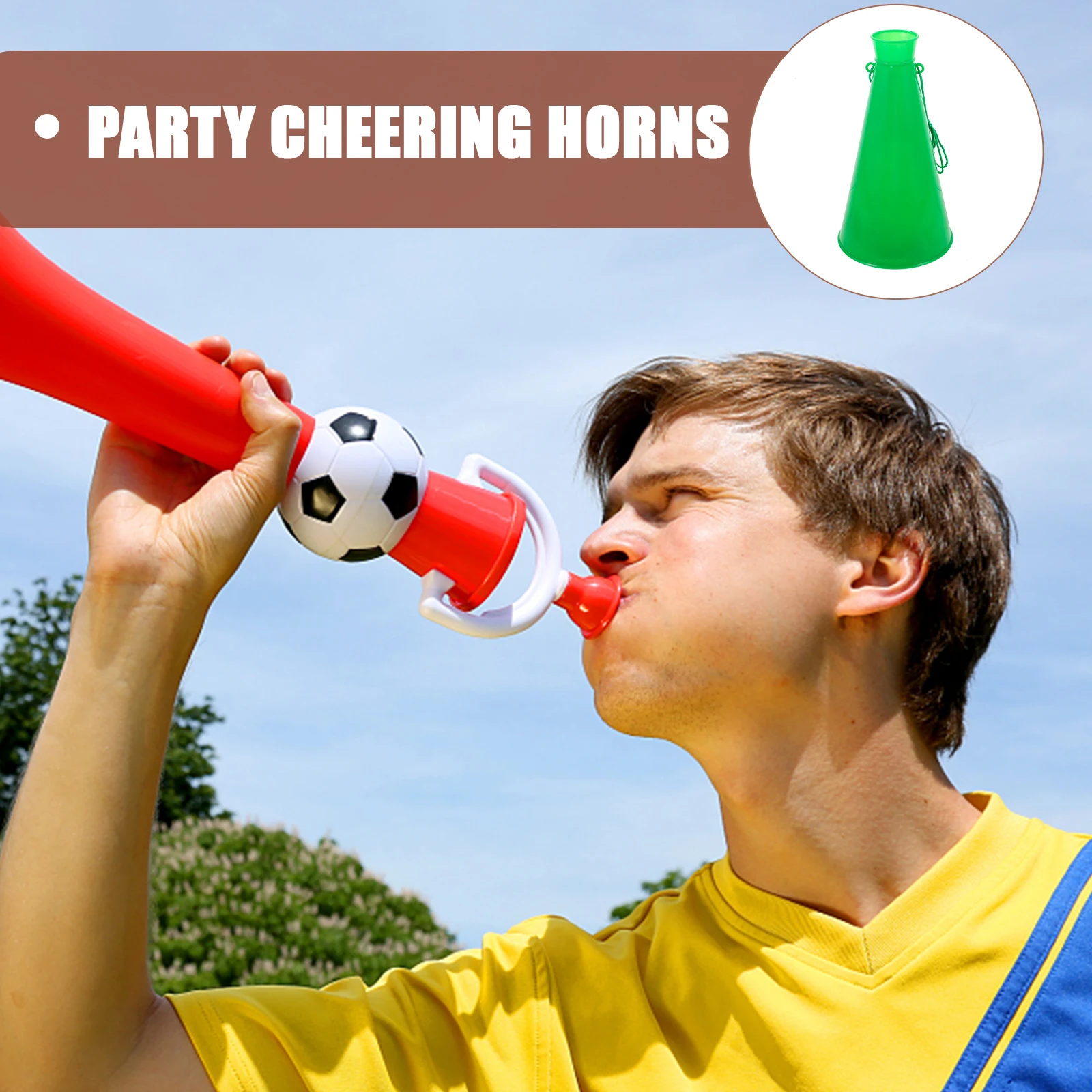 

Зеленый Мегафон Cheer, вечерние шумогенератор, пластиковый рог, игрушка для футбольных концертов, детский реквизит для аплодисментов, командные виды спорта