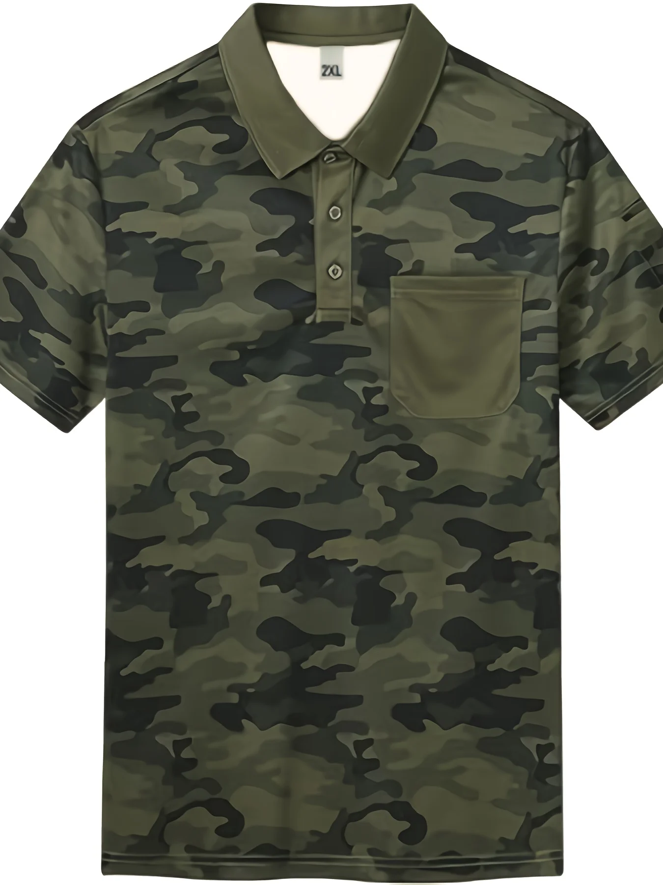 2024 Summer New men\'s camouflage printed short sleeved polo shirt trend