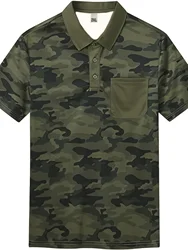 2024 Summer New men's camouflage printed short sleeved polo shirt trend