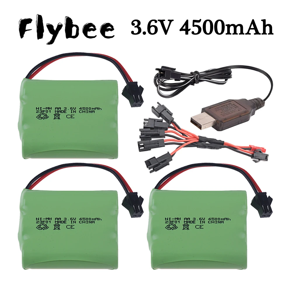 

3.6V 4500mah AA Battery Ni-MH + USB Charger For Rc toys Cars Tanks Trucks Robot Boats Gun 3000/3500mAh 3.6V Rechargeable Battery