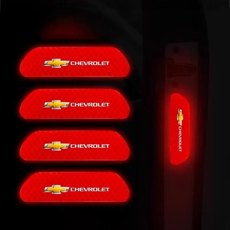 

4 шт./компл. автомобильные светоотражающие полосы, предупреждающие наклейки, Стайлинг автомобиля, подходят для Chevrolet Silverado Impala Malibu Equinox Cruze Blazer Aveo