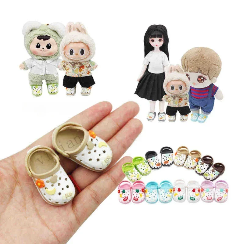 

MINISO for 15-17cm Labub Outfit Accessories for EXO Bao-ao Cool Slippers & Beach Hole Shoes for 15cm Vinyl & 1/6 BJD Dolls