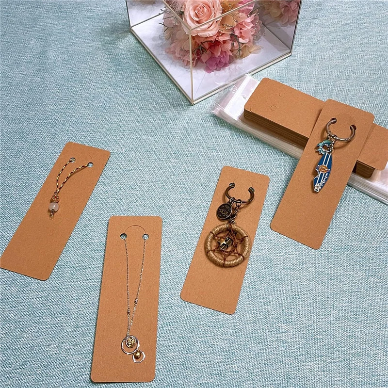 30pcs/lot Keychain Cards Necklace Display Holder Paper Keyring Key Rings Organizers Cards For Making Jewelry Packaging Findings