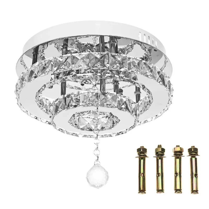 

30cm Crystal Dimmable LED Ceiling Light With Remote Control Hallyway Ceiling Lamps Indoor Lighting Fixture Home 90V-265V