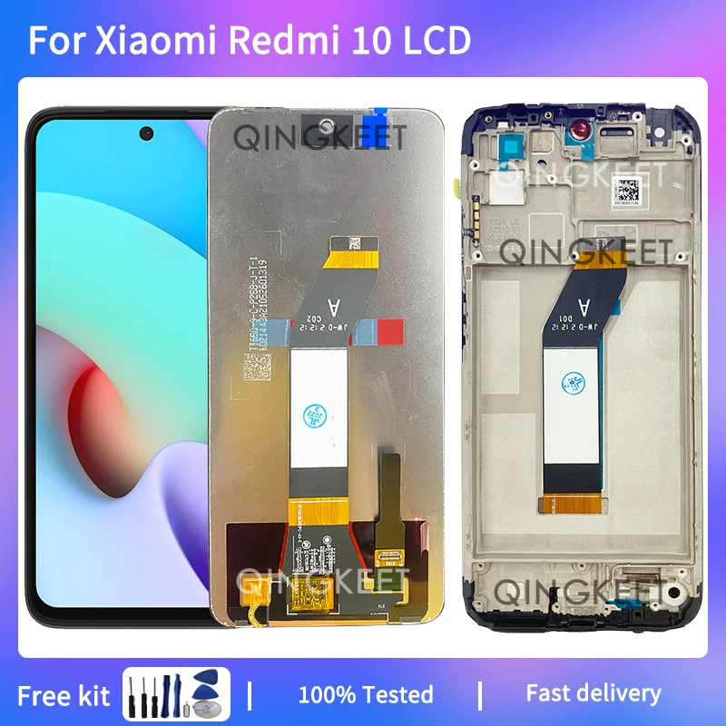 

6.5" For Xiaomi Redmi 10 LCD 21061119AG IPS Display Touch Screen Digitizer Assembly For Redmi 10 21061119DG LCD With Frame