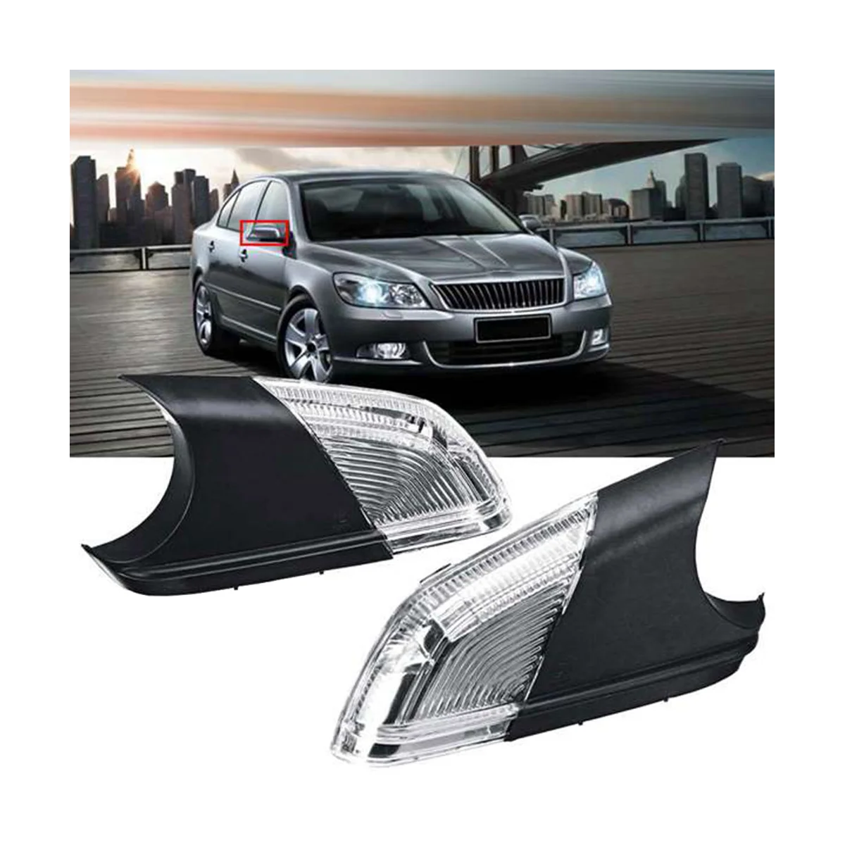 LED Turn Signal Light Lamp Rearview Side Wing Mirror 1Z0949101C for Skoda Octavia MK2 A5 2004-2013 for Polo 2005-2009