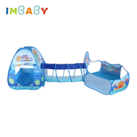 IMBABY Foldable 3 In 1 Playpen For Children Portable Kid Tipi Tent Crawling Tunnel Baby Dry Ocean Ball Fence Play Pool Connected