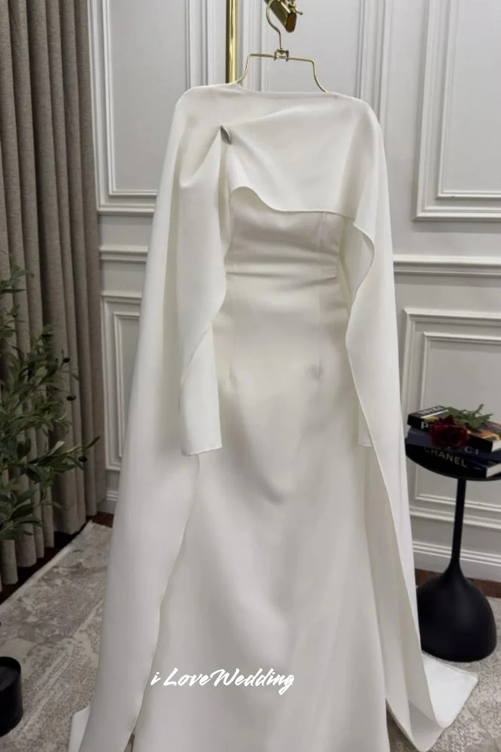 화이트 O넥 이브닝 드레스 2025 숄 롱 슬리브 머메이드 플리츠 플로어 기장 스윕 트레인 웨딩 파티 드레스 맞춤 제작