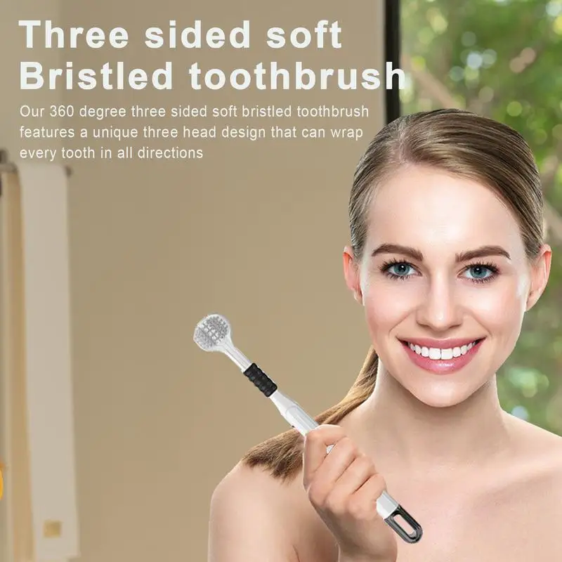 Three Sided Soft Bristled Toothbrush Home Three-Sided Soft Bristles Toothbrush Fast Drying Design Tooth Brushing Tool For Home