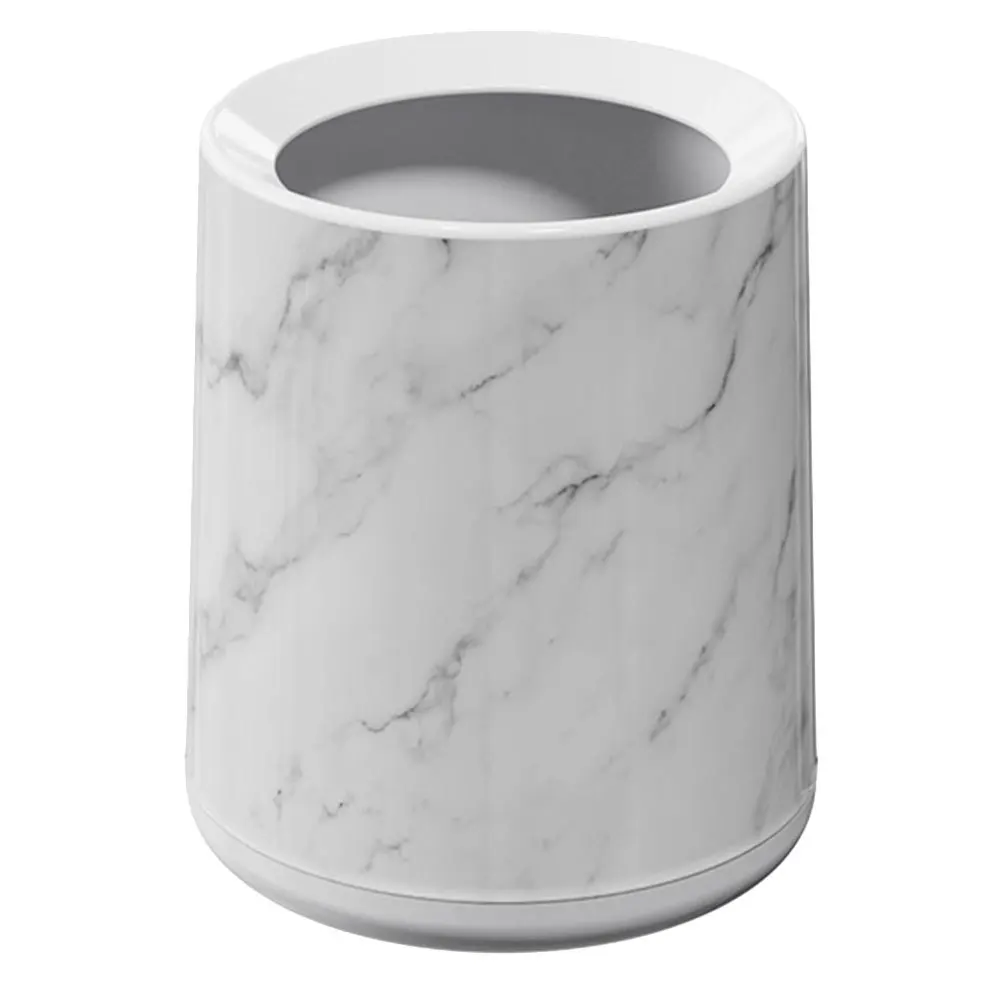 

Декоративное мусорное ведро с текстурой мрамора для ванной, рабочего стола, офиса, спальни, компактное, экономичное, с крышкой