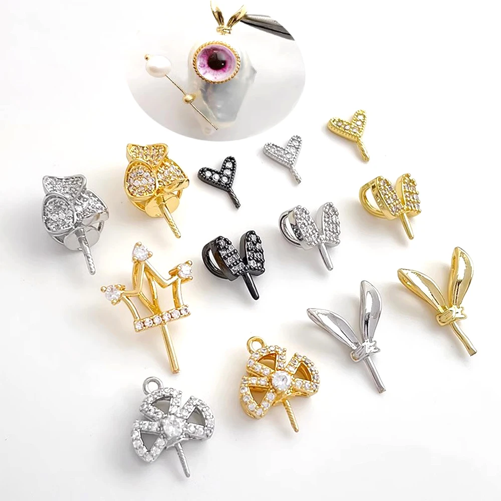 

Латунь с инкрустацией из натурального золота и циркония, заколка в виде короны с кроличьими ушками, сделай сам, изготовление ювелирных изделий, аксессуары для кукол в стиле барокко, материалы