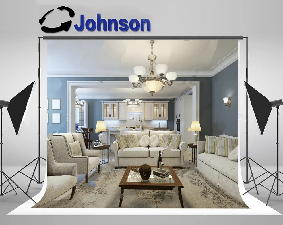 

JOHNSON Living Room Indoor Chandelier background High quality Computer print wall photo backdrop