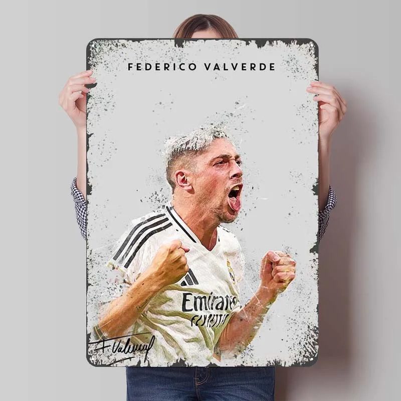 Federico Valverde Soccer Art Metal Sign Customizable Sports Poster Modern Home Decoration Room Accessories for Home Decor Items