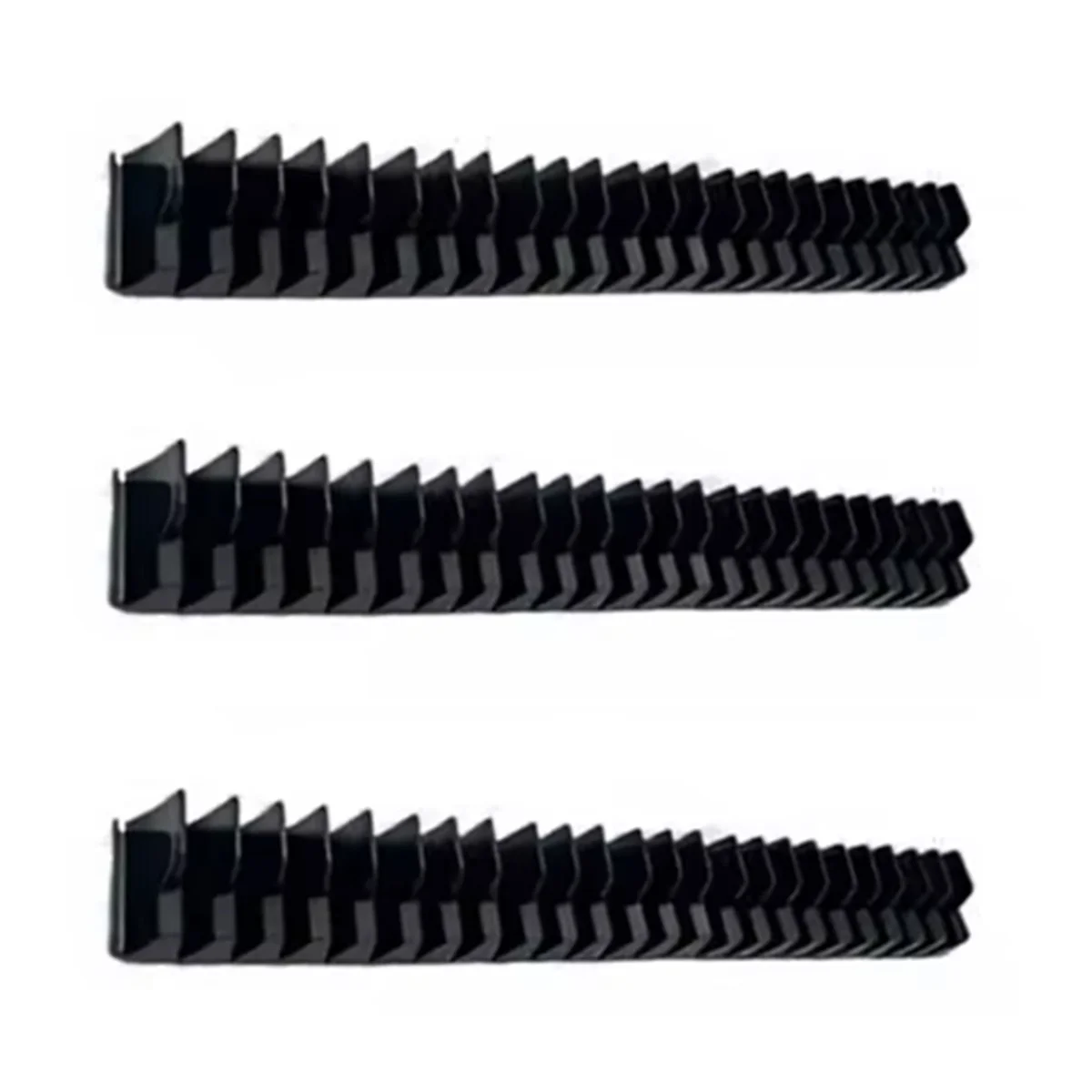 A56XQ 3Pcs Magnetic Wrench Organizer Easy to Install Portable Tool Storage Shelf Wrench Holder for Tool Drawer Storage Black
