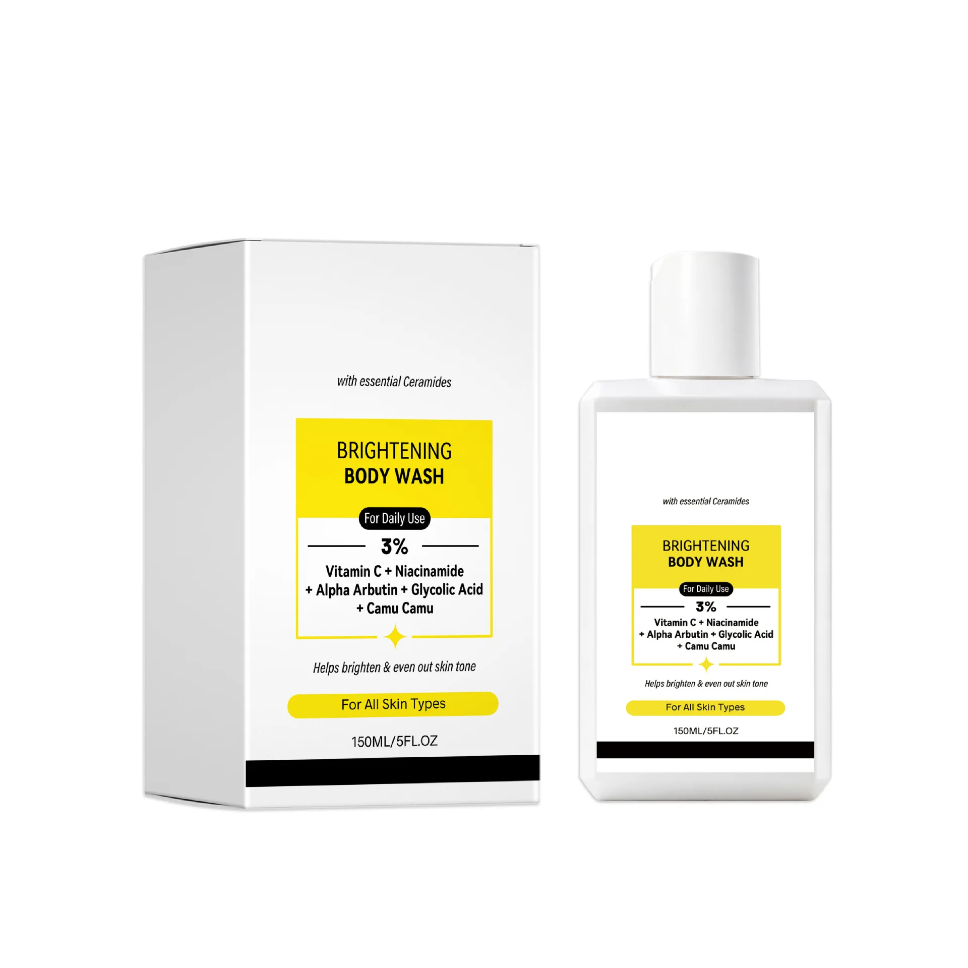 Moisturizing Body Wash, for daily body skin cleansing, moisturizing, refreshing, with dense‑foam and easy‑to‑rinse formula