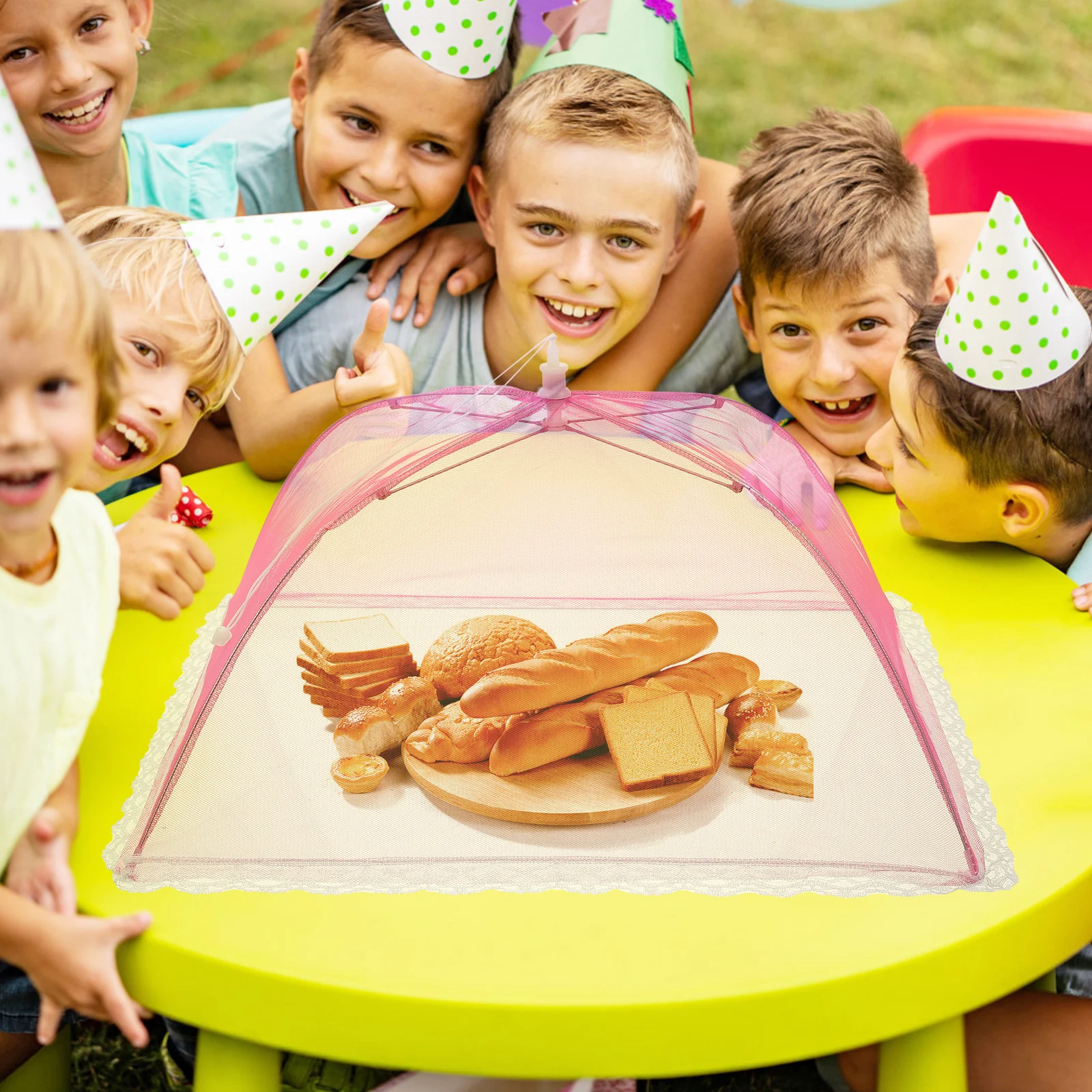 

6Pcs Mesh Food Cover Outdoor Picnic Food Protector Collapsible Tent Umbrella Screen Dense Breathable Dust