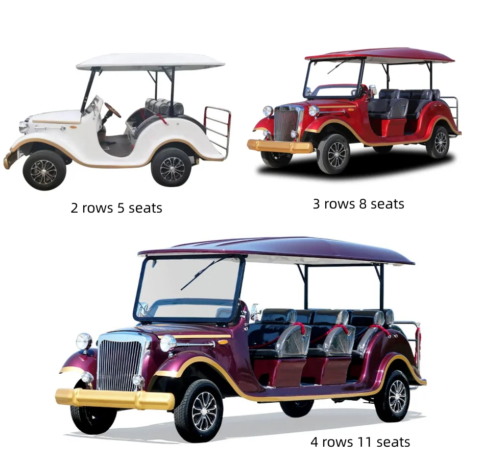 Best Selling Old Retro Golf Cart Buggy Antique Sightseeing Bus Electric Vintage Classic Car For Adults Street Legal