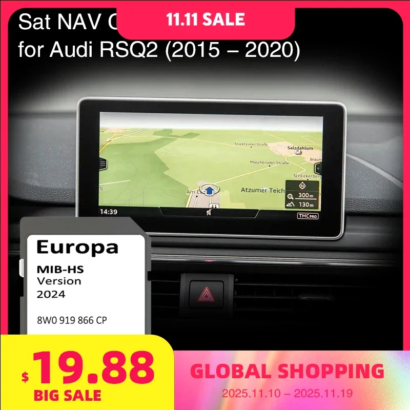 

SD Card Europe 2024 map for Audi RSQ2 2015-2020 Vehicle Navigation MIB-HS MHS2 System Sat Nav 16GB 8W0 919 866 CP