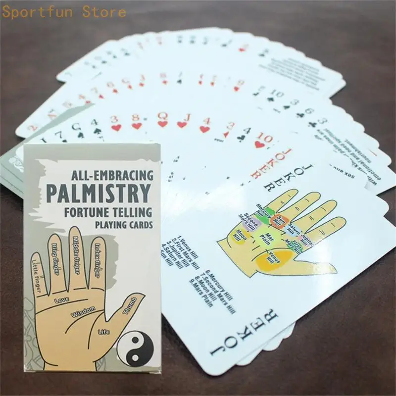 Fortune Telling Card Interactive Palmistry Oracles Card Spiritual Guidance Tool for Easy Divination Play Enduring X7JD