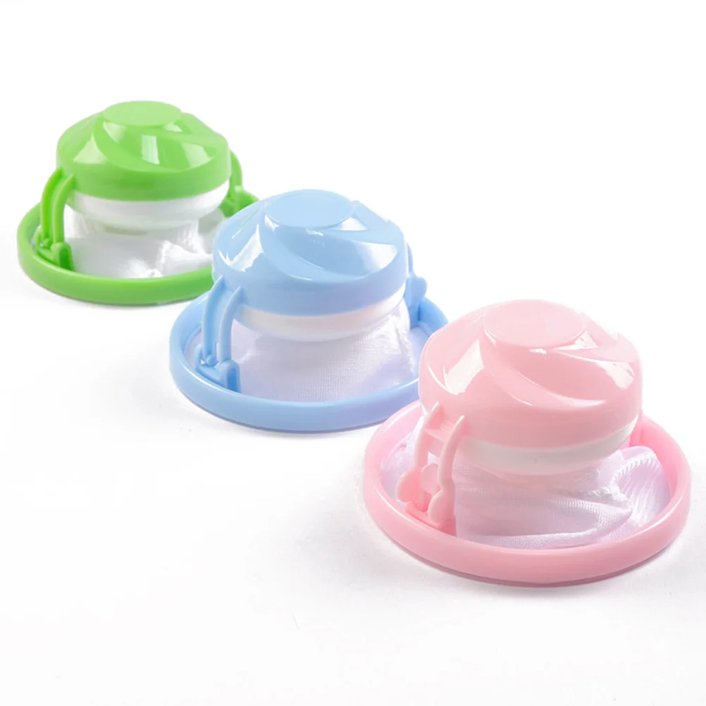 

3 Pcs Hair Catcher Washing Machine Filter Bag Clothes Mesh House Cleaning Tools