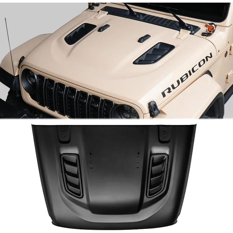 

MAIKER Replacement Hood Vented Heat Dispersion Hood Compatible with 2018-2024 Wrangler JL JLU & 2020-2024 Gladiator JT, 10t