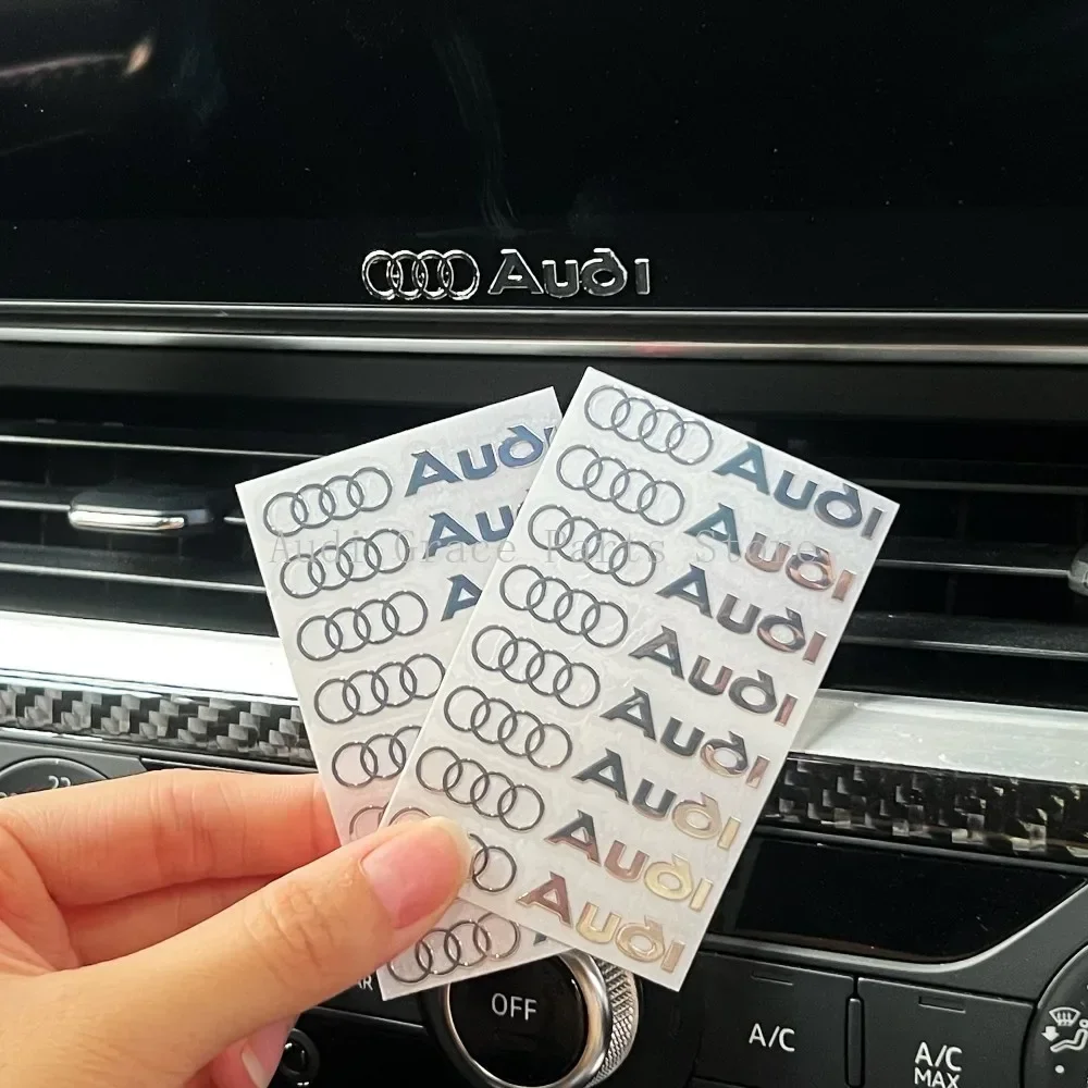 

4/8PCS car metal sticker modified car logo for Audi A3 A4 A5 A6 A7 Q3 Q7 Q8 TT center console display door handle window sticker