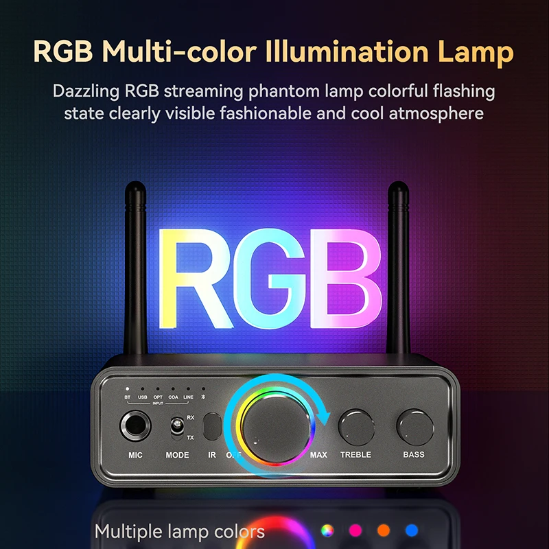 

RGB крутой дыхательный светильник 5,3 Bluetooth 5,0 адаптер караоке аудио U диск приемник без потерь передатчик для звуковой системы