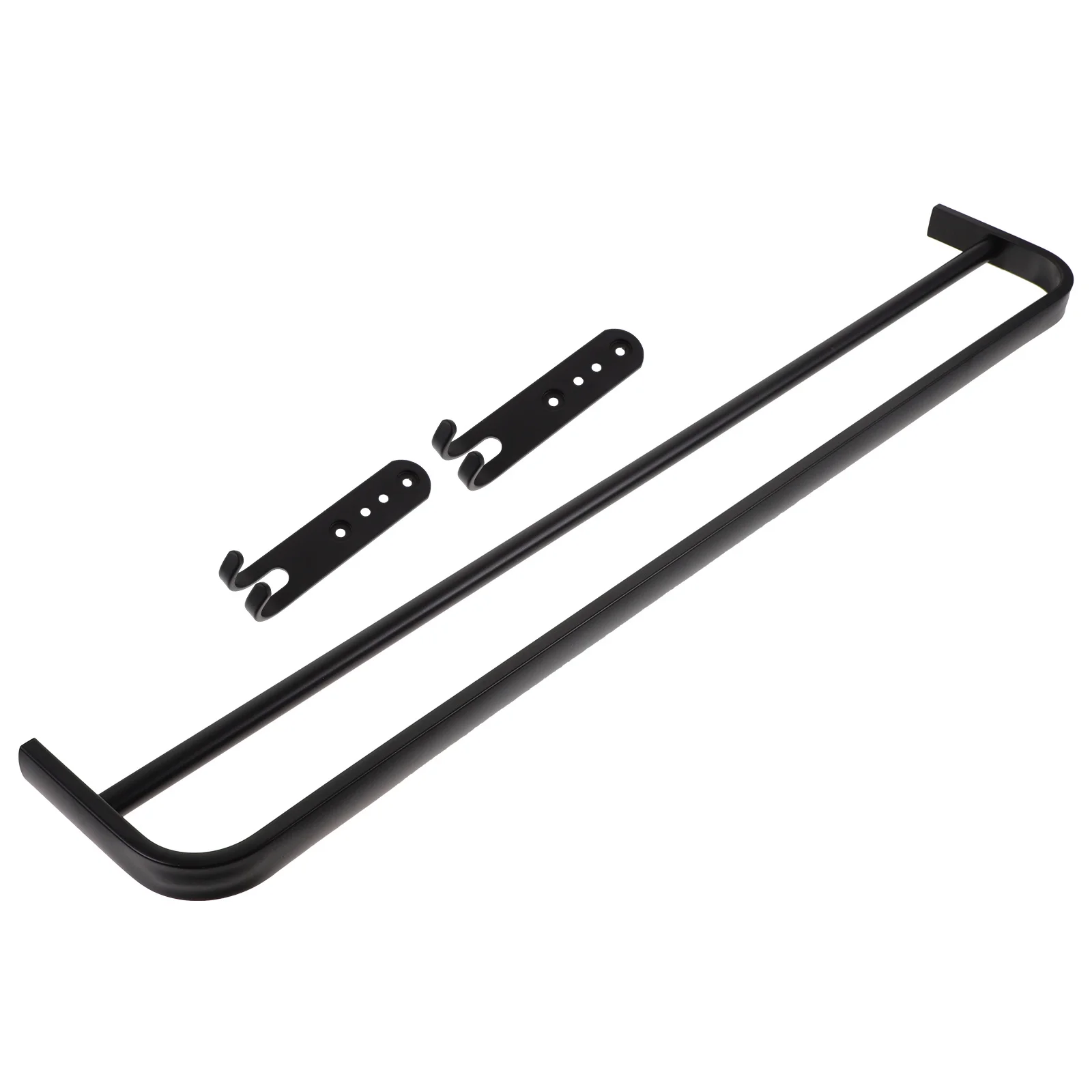 

Dual Hook Wall Mounted Towel Rail Aluminum Alloy Bathroom Hanging Towel Holder Space Saving Utility Rack Decorative Clothes