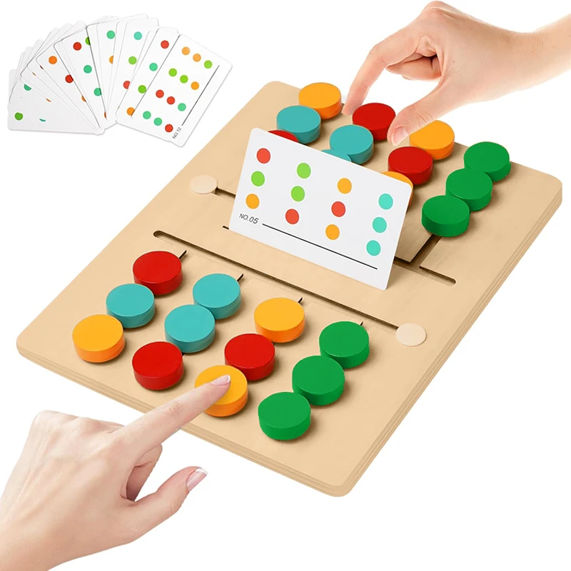 Jouets d'apprentissage Montessori aux couleurs assorties, Puzzle coulissant pour enfants de 3 4 5 6 7 ans, jeu de logique préscolaire, casse-tête pour garçons et filles