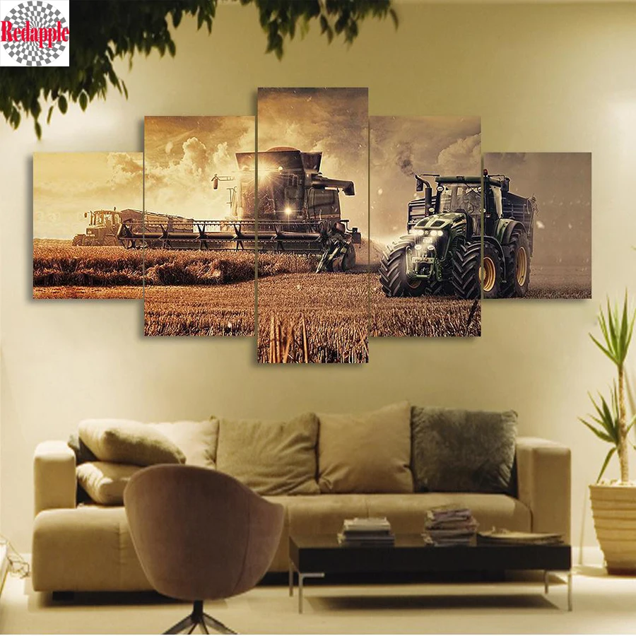 

Diamond Painting on Farm Tractor Landscape Pictures, Drill Rhinestones, Full Square Diamond Embroidery, Mosaic Needlework Art, 5