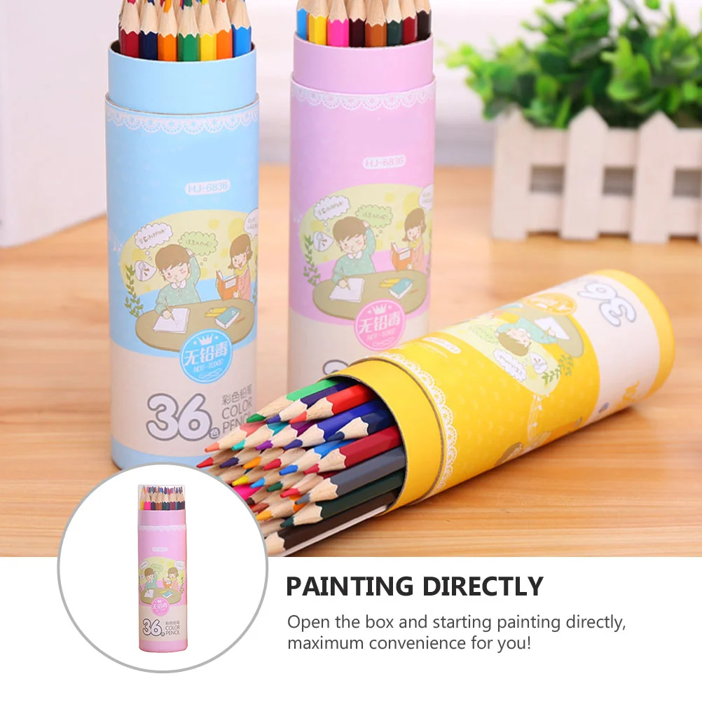 

36pcs Colored Pencils Vibrant Colors Wooden to Sharpen Kids Students School Supplies