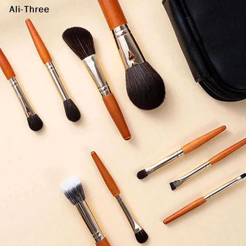 1/9Pcs Protable Makeup Brushes Set Mini Cosmetic Brush Powder Foundation Blush Blooming Eyebrow Eyeshadow  Brush Kit