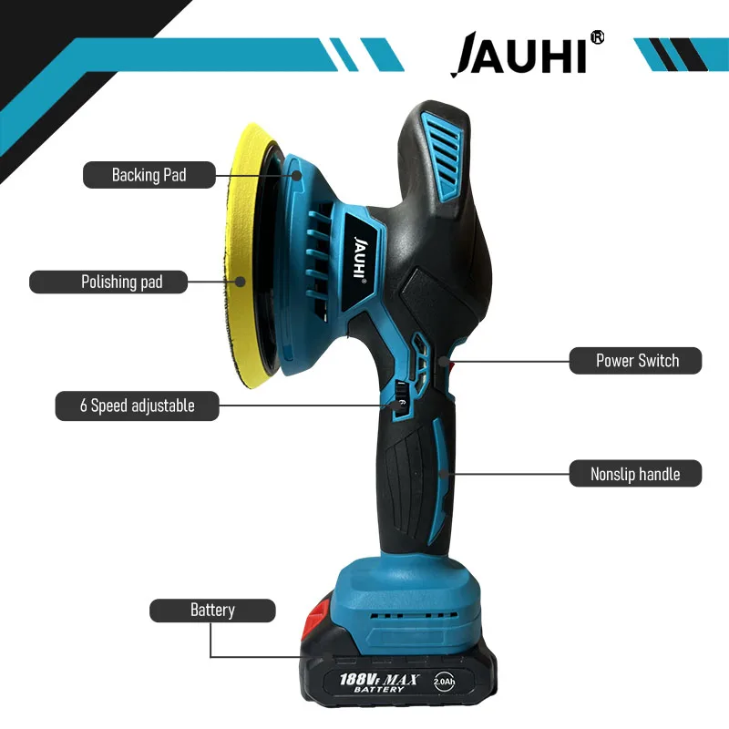 Cordless Car Polisher For Makita Battery Wireless Car Polishing Machine 6 Gears Electric Polish Machines Adjustment Power Tools