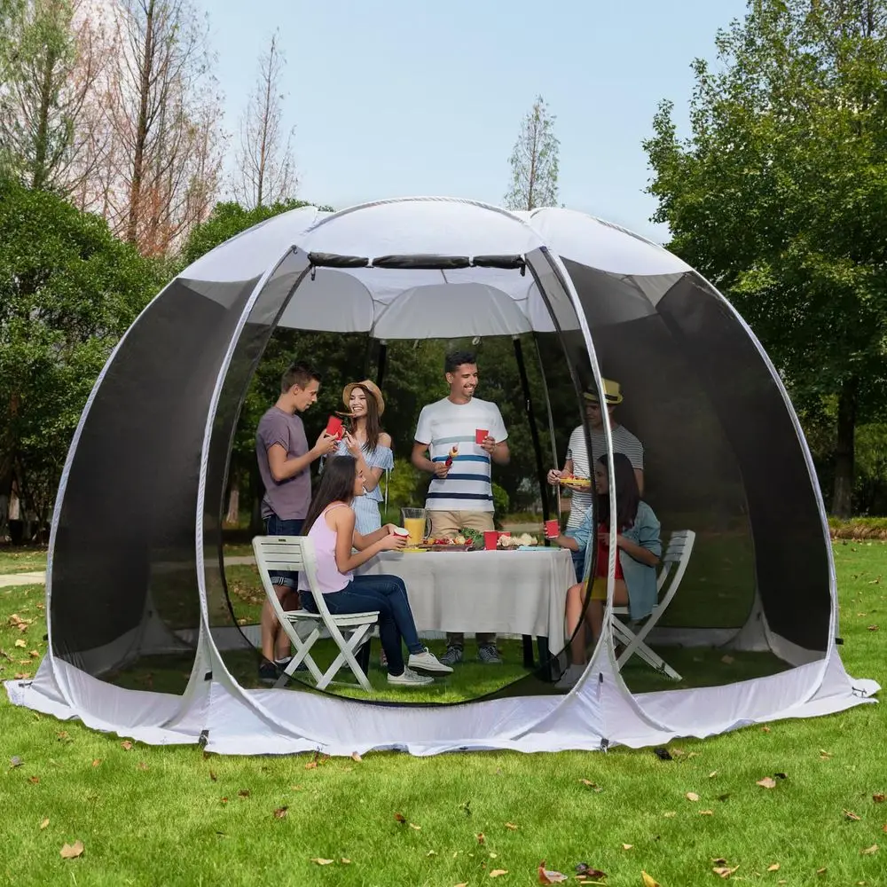 

12x12 Pop Up Screen House Tent, Instant Outdoor Gazebo with Mosquito Netting amp UPF 50 Sun Protection, Portable Canopy Shelter