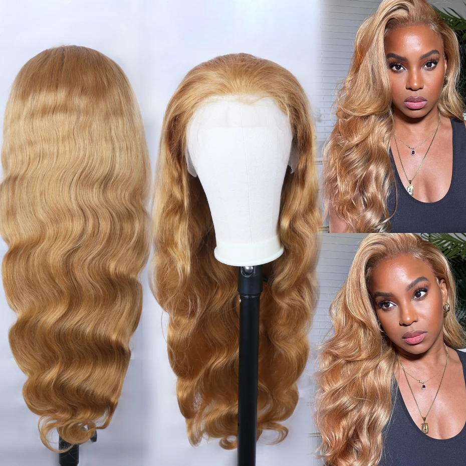 13x6 Body Wave Honey Blonde 27 Lace Frontal Wigs Human Hair Wig Raw Vietnamese Lace Frontal Wig Pre Plucked Light Brown Colored Human Hair Wigs 613 Platinum Blonde Transparent Lace Front Wigs Deep Middle Parting 30 40 Inches