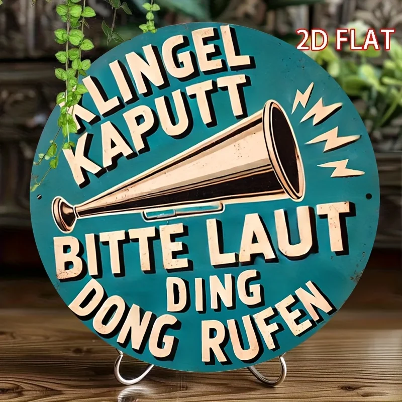2D Flat Iron Round Sign 