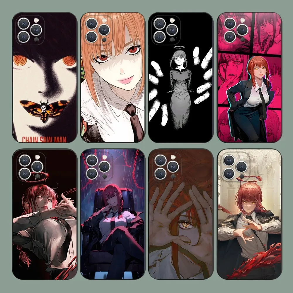 

Chainsaw Man Makima Phone Case For iPhone 15,14,13,12,11,Plus,Pro Max,XS,X,XR,SE,Mini,8,7 Soft Silicone Black Cover