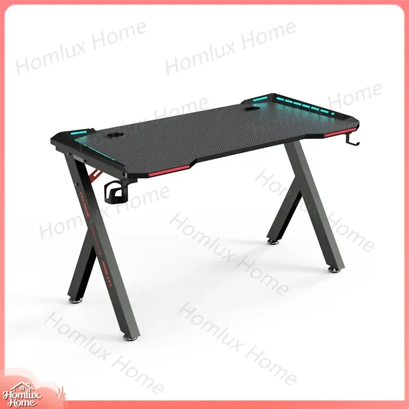 Adjustable Gaming Desk with LED Light Ergonomic Computer Desk for PC Gamers Height Adjustable RGB LED Desk for Esports Setup