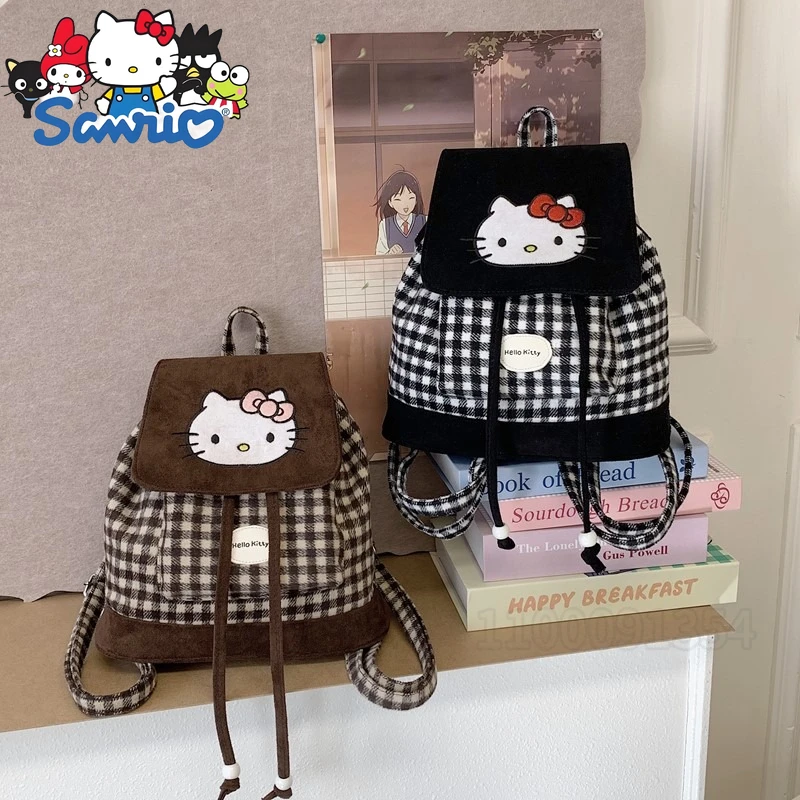 

Hello Kitty New Mini Backpack Cartoon Cute Casual Women's Mini Backpack Embroidery Fashion Girls Schoolbag High Quality