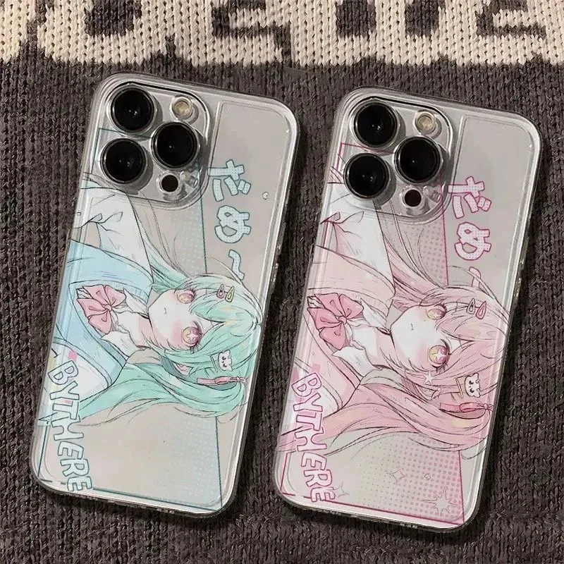 

luxury 3D Comic cute girl BYTHERE cartoon phone Case For iPhone 11 12 13 14 15 16 17 Pro Max 16 Plus Clear Soft TPU Cover ﻿﻿﻿﻿﻿﻿