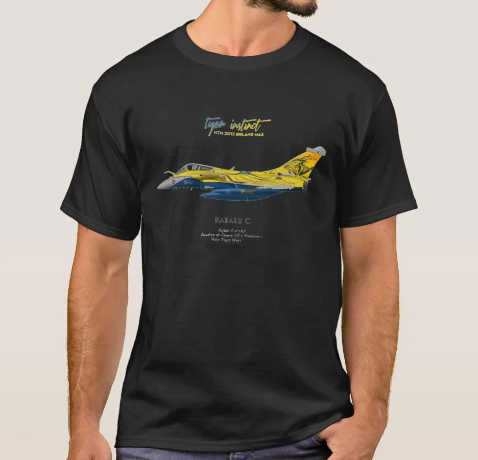 Tiger Instinct Dassault Rafale C Fighter Nato Tiger Meet T Shirt. Short Sleeve 100% Cotton Casual T-shirts Loose Top Size S-3XL