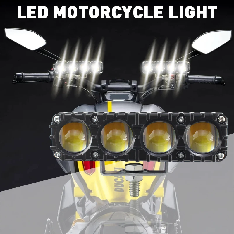 Hot Sale Motorcycle Head Led Light 4smd Yellow White High Low Beam Motorcycle Fog Light For Universal Car