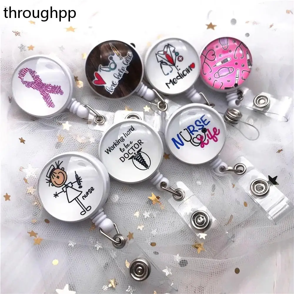 

1 Pc Top Quality Retractable Nurse Badge Reel Clip Cartoon Medicine Doctor Students IC ID Card Badge Holder