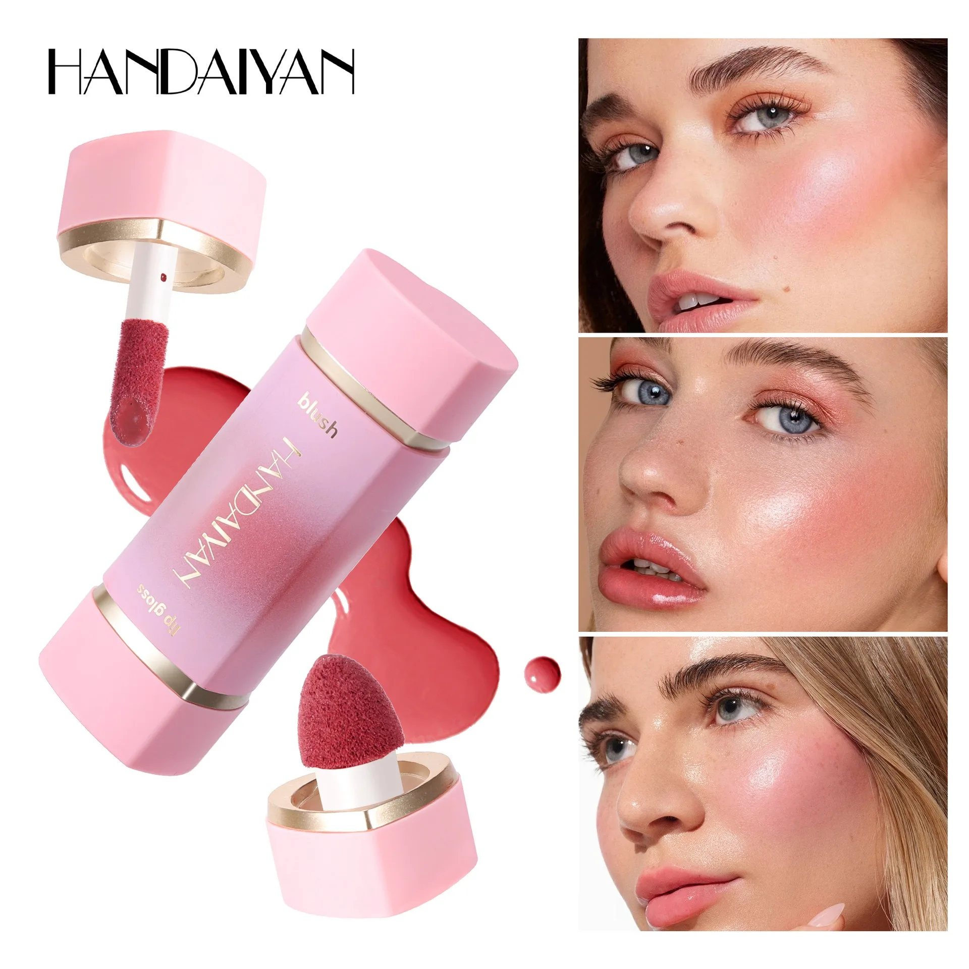

Double-ended Liquid Blush Matte Long-lasting Waterproof Easy Use Beauty Natural Look Smudge-proof Daily Wear Party Makeup